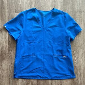 Figs Casma Three-Pocket Scrub Top Royal Blue Size XXL Medical Hospital